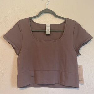 NWT Athleta Aurora Seamless Short Sleeve Top Extra Large Square Neck